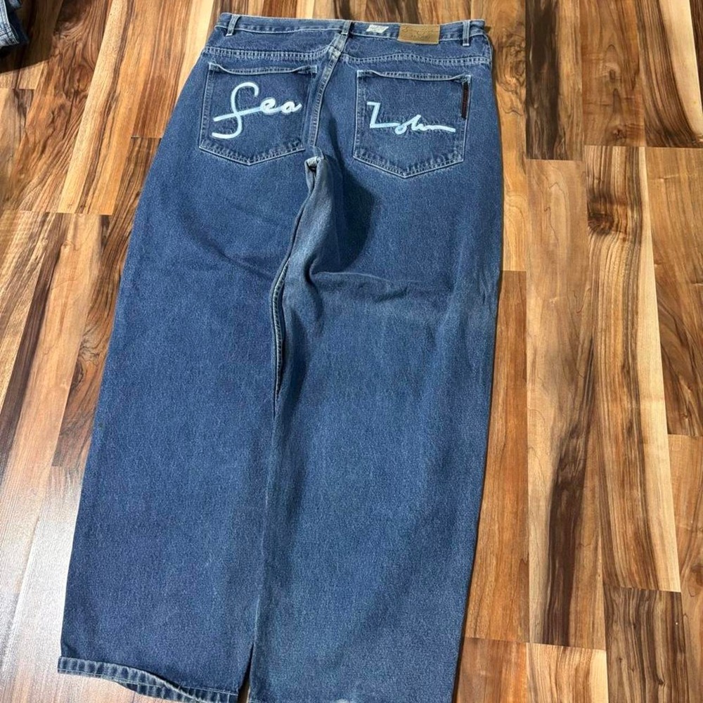 Y2K baggy Sean John jeans in blue navy  Size 42x31
